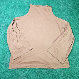 We The Free Mock Neck Sweater Brown Cozy Kimono Sleeve Oversized Size Medium